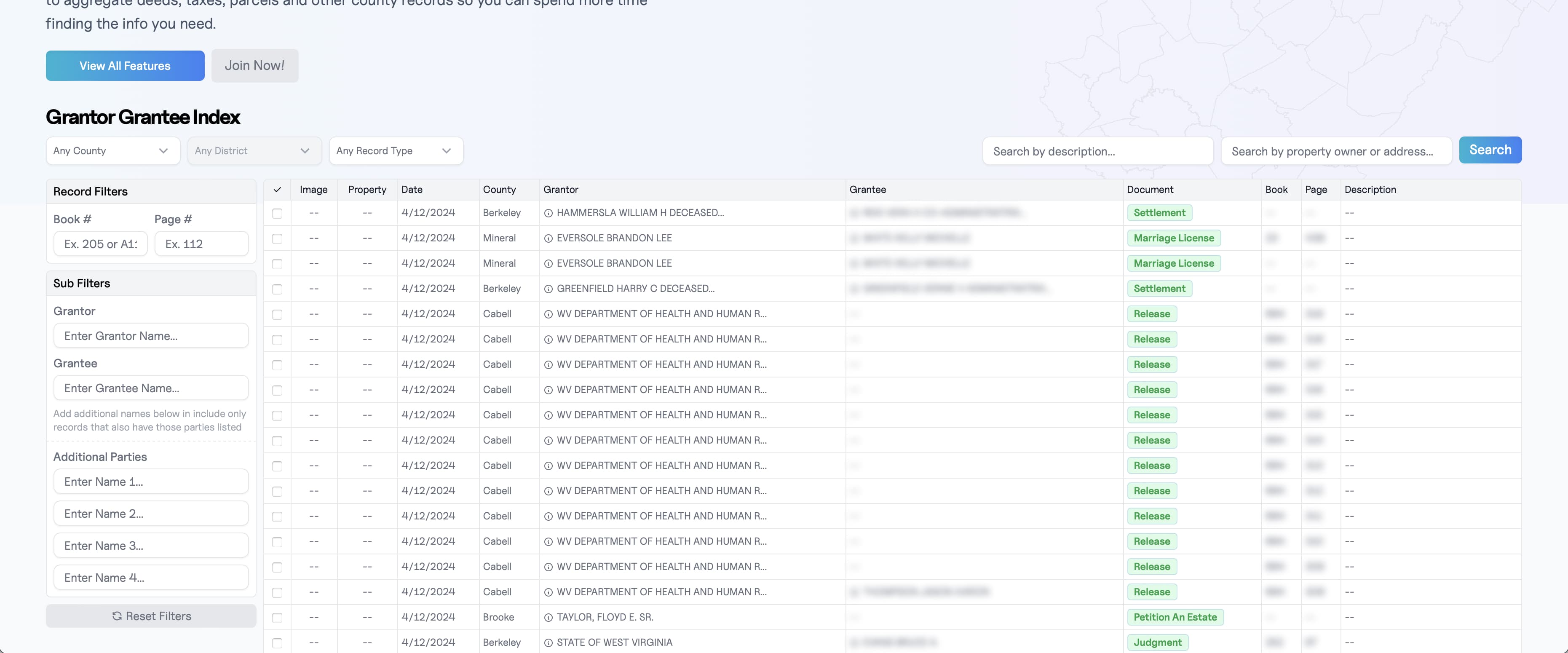 Grantor/Grantee Index